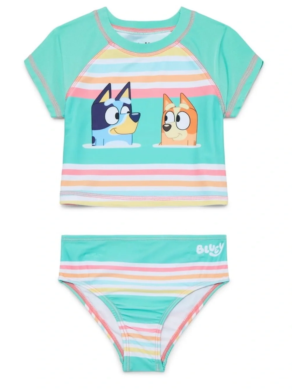 Character Toddler Girl Rash Guard Bikini Swimsuit Set, 2-Piece,18M